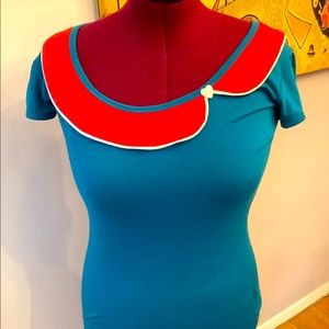 Rock Steady Open Back Asymmetrical Peter-Pan Collar Blouse